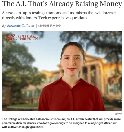 Version2, Givzey and First Innovation Partner Cohort Featured in Chronicle of Philanthropy for Fully Autonomous Fundraising